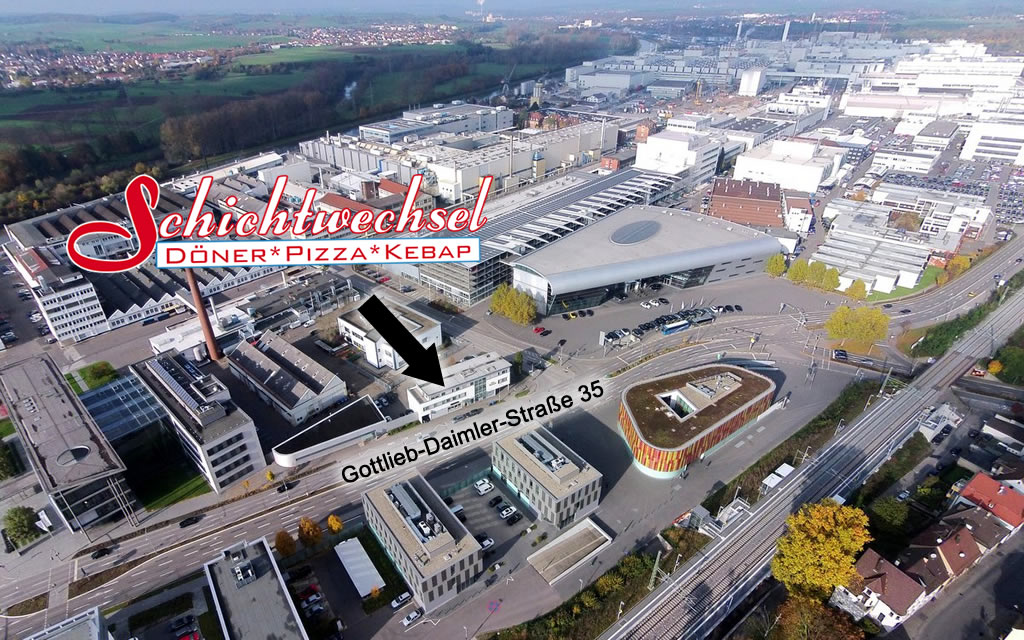 Luftaufnahme vom Schichtwechsel in Neckarsulm